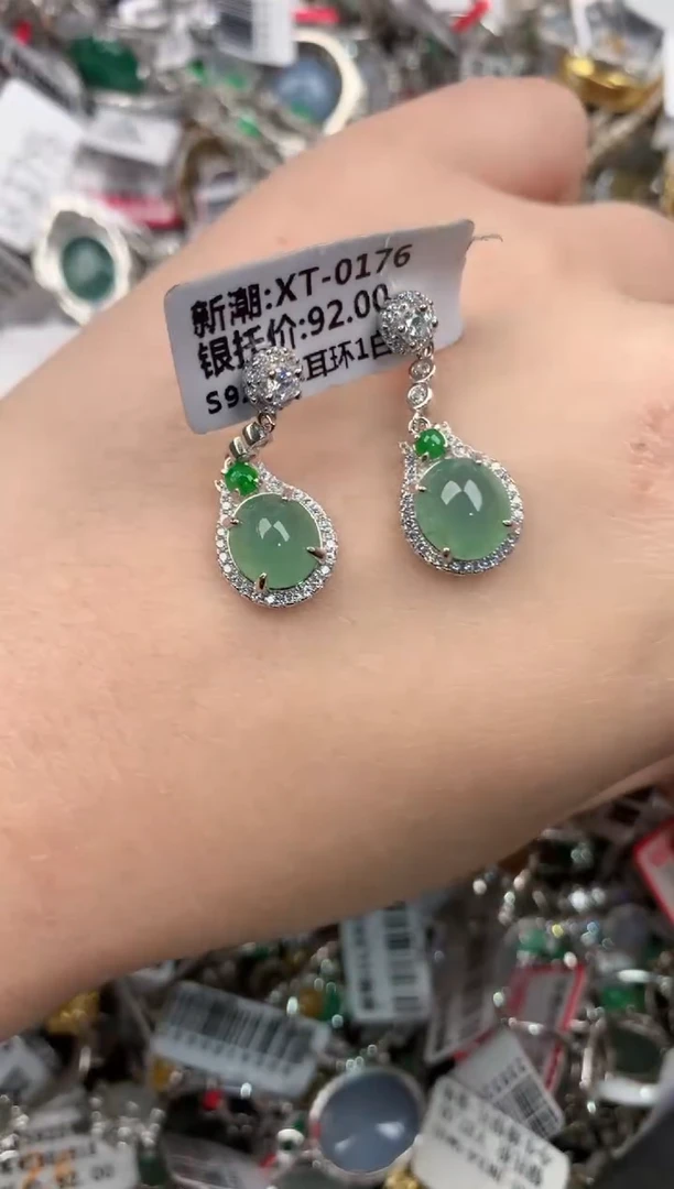 银S925镶嵌戒指翡翠141414----3