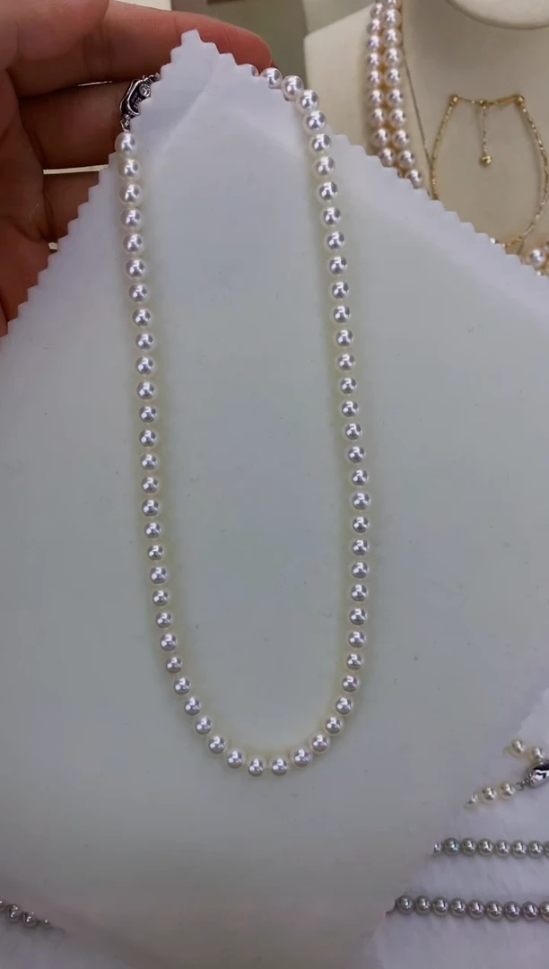 银S925镶嵌DA海水珍珠 GD022 6-6.5 昭和串链带证书