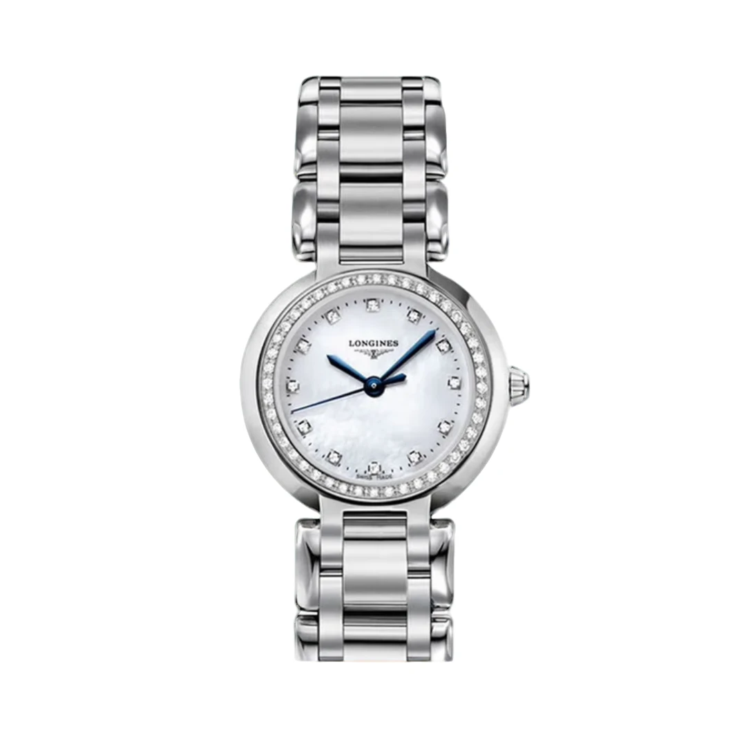 99新 Longines/浪琴 仁智女表/全套心月/23.5表径/石英/贝母镶钻