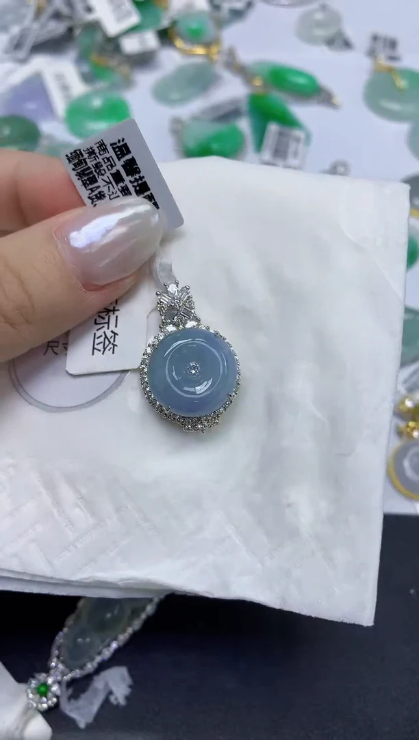 颈饰未镶嵌翡翠天然缅甸翡翠A货百元以上9元证书费自理