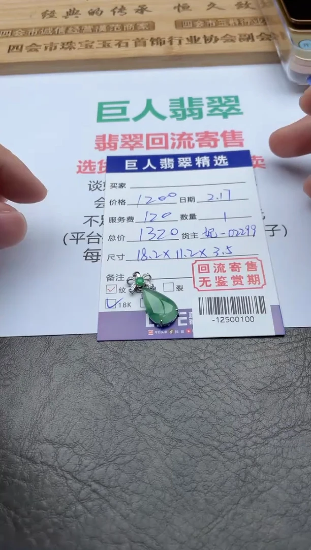 【闪购商品】翡翠颈饰18K金镶嵌-12500100