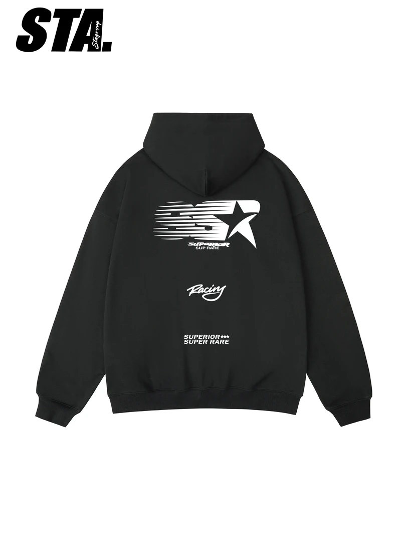 SSR X STA联名款连帽卫衣正品重磅加绒520克秋冬连帽印花SSR字母