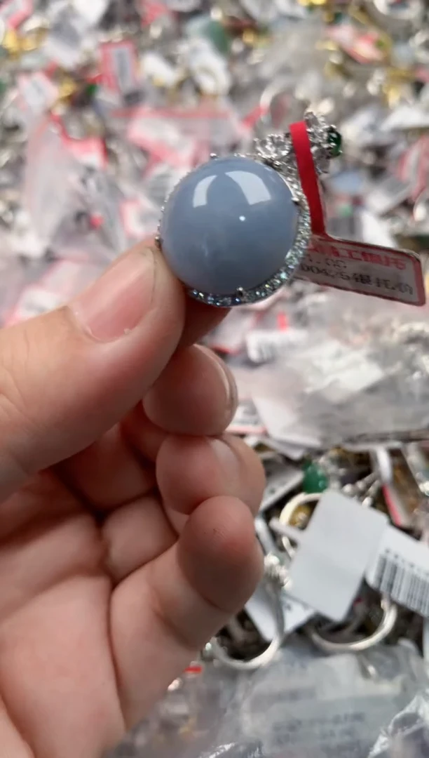 银S925镶嵌戒指翡翠999999   9