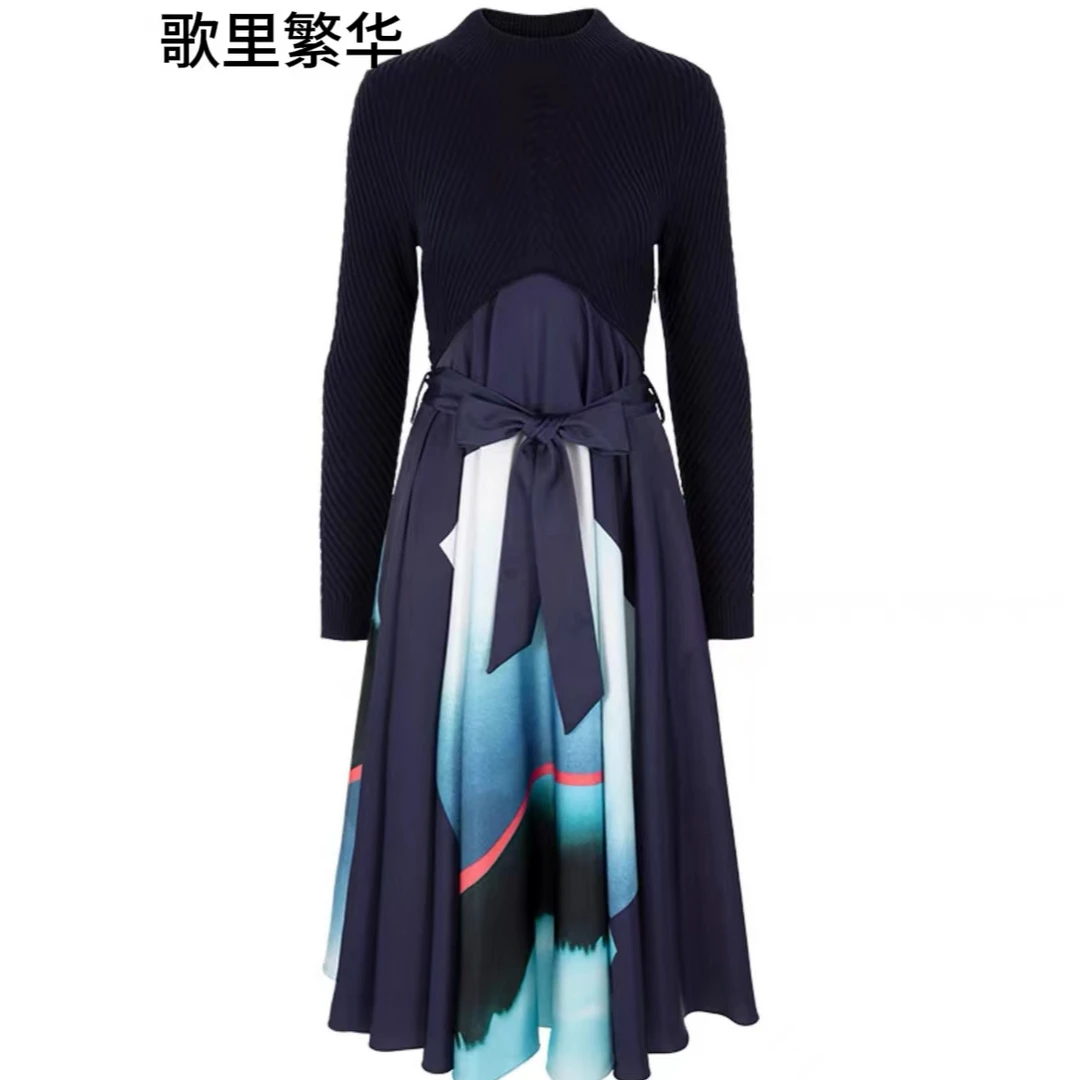 M+24秋新品【山之月影】针梭织印花连衣裙0034