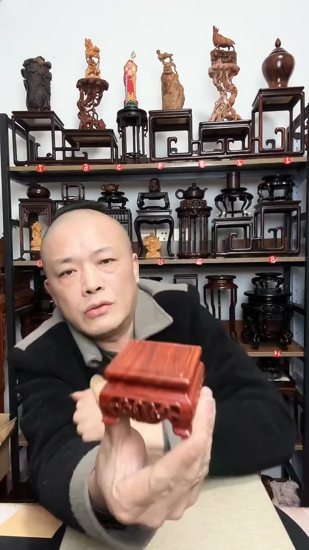 紫砂底座木6.5正方5内径正方