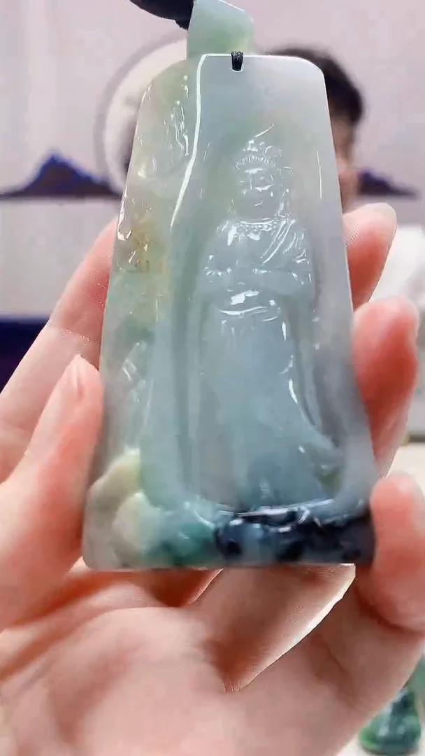 未镶嵌定制翡翠5060zm-毛货挂件观音26