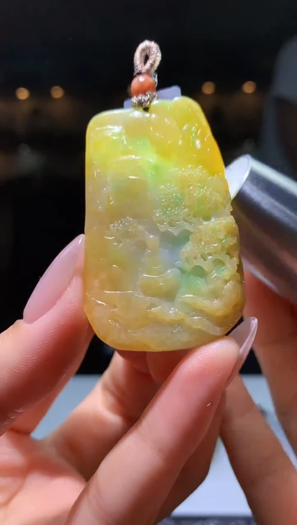 定制翡翠未镶嵌1087hm-毛货挂件21