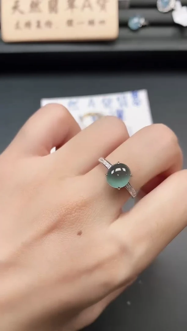 银S925镶嵌戒指翡翠1111111