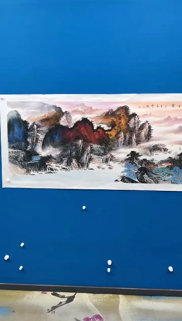 【闪购商品】国画张-荣宝原作山水/无框/L带荣宝书
