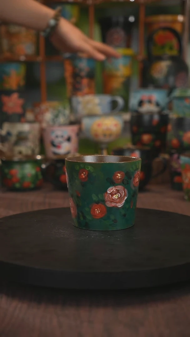 紫砂油画手绘釉下彩