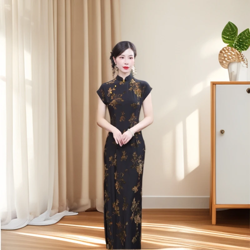 美人（黑） 2025清凉旗袍气质日常小个子显瘦旗袍夏季大码