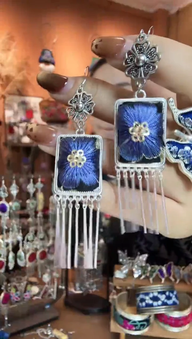 刺绣纯手工民族风耳环