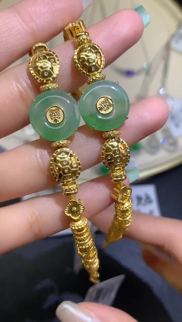 18K金镶嵌手链翡翠手链多样性发其一A281|9800