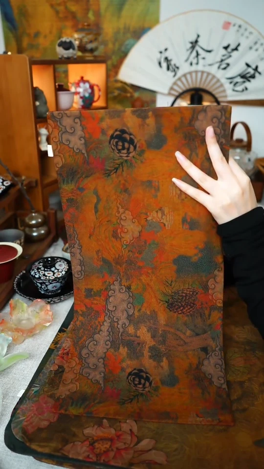 【闪购商品】微瑕疵香云纱松树图50.24