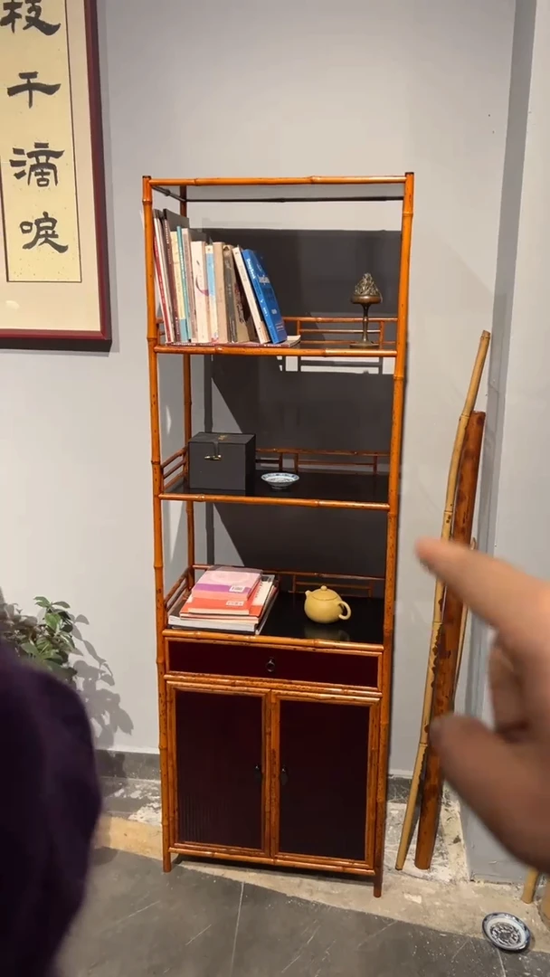 竹@*刚梅鹿竹书架置物架