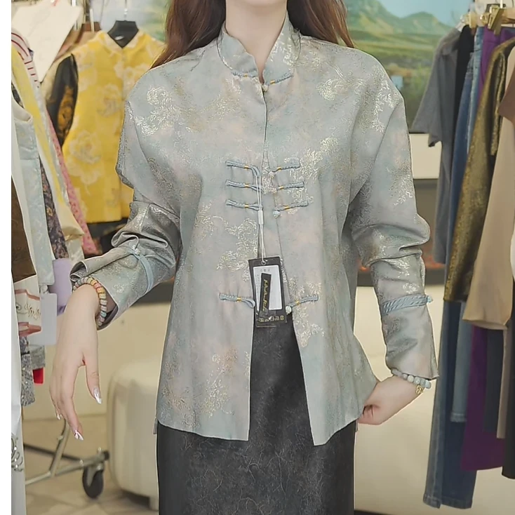 【刘姐专属】新中式鎏金桑蚕丝外套WT2838