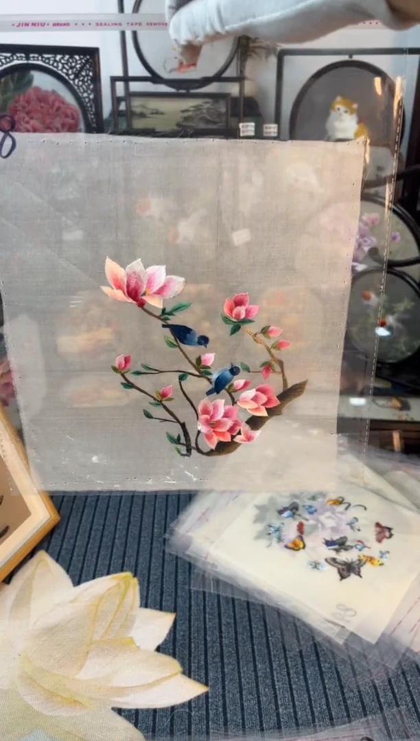 织绣纯手工苏绣双面绣绣布48