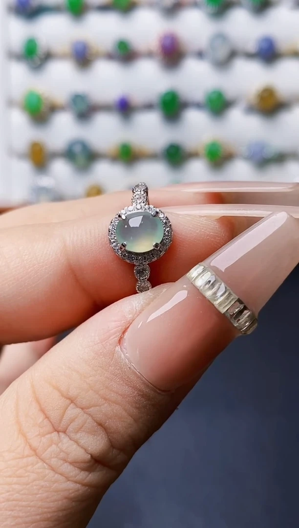 银S925镶嵌戒指翡翠3015