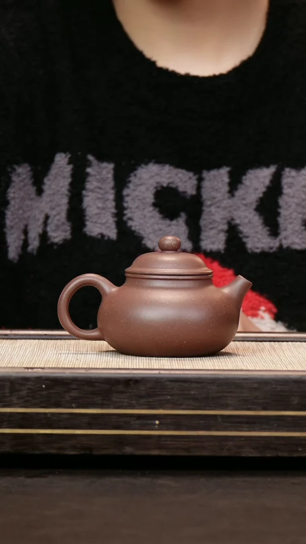 茶壶紫砂原矿天青泥暗肝色 容天壶190-200cc