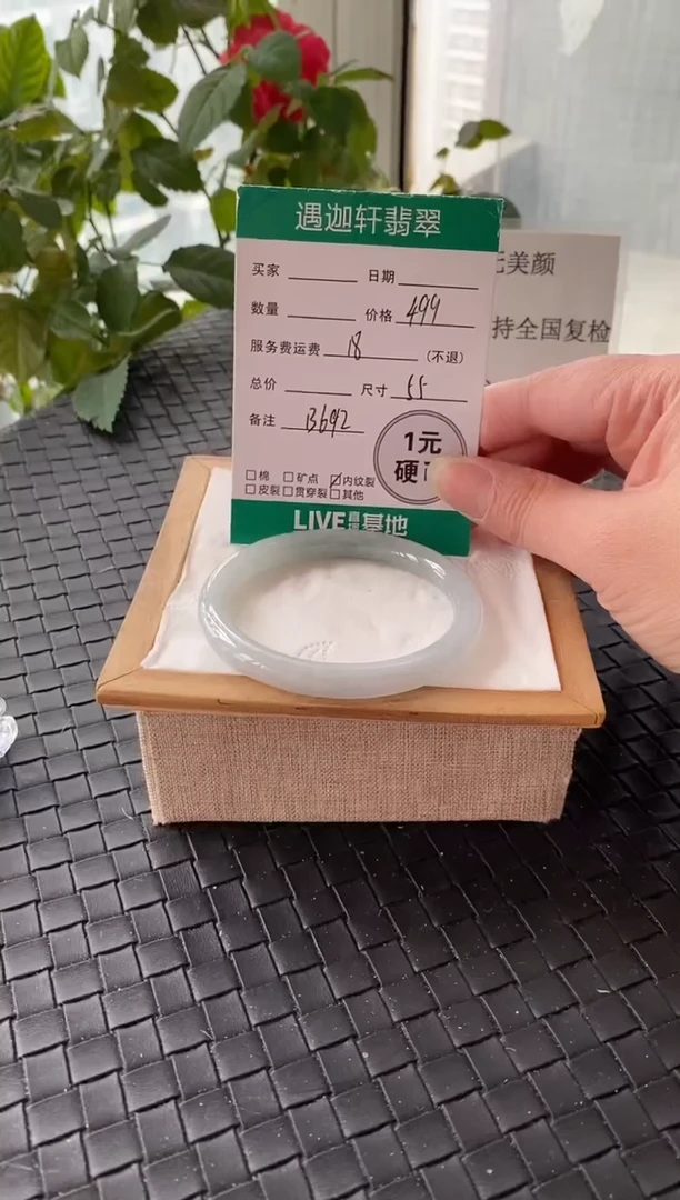 未镶嵌手镯翡翠55圈口 B692编码