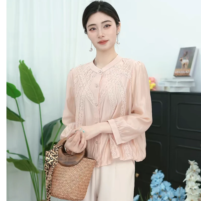 妈妈春夏装九分纱袖雪纺上衣中老年女装夏季衬衫W-X-ADLE833