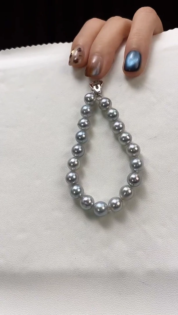 未镶嵌手链海水珍珠7-8真多麻手链