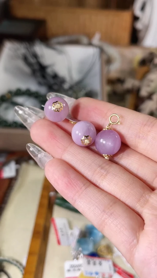 银S925镶嵌锂辉石吊坠多样性发货其一孤品默认微瑕