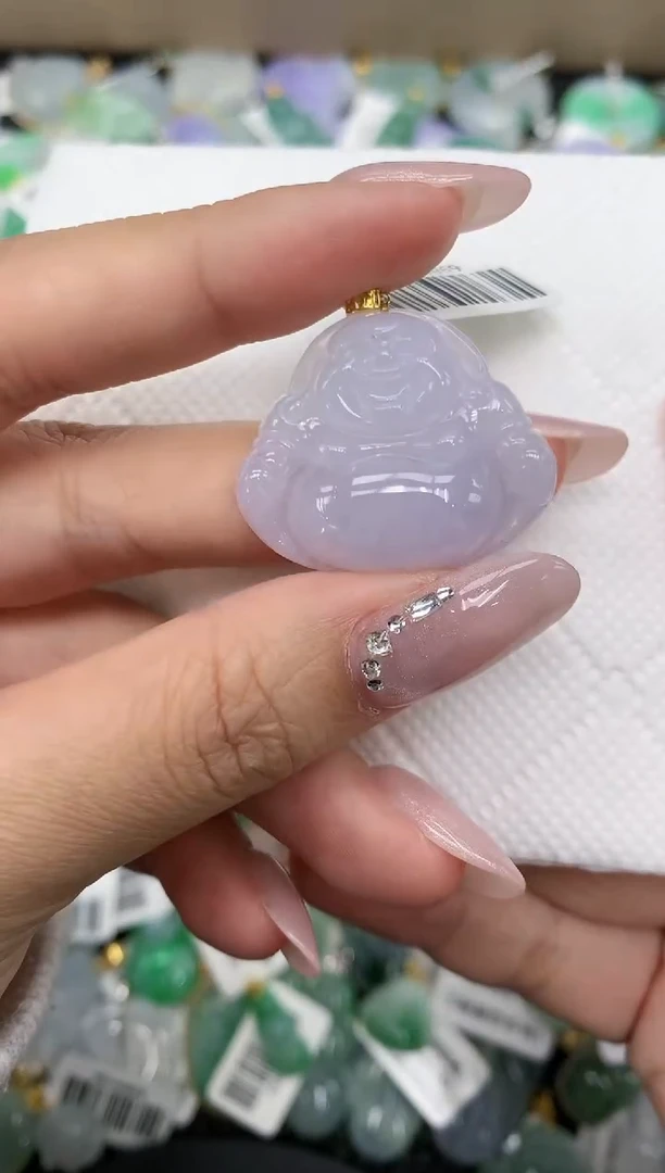 颈饰18K金镶嵌翡翠a货支持复检百元以上9元证书费自理