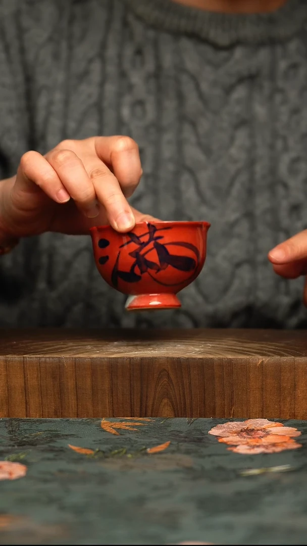 杯釉下彩手工手绘同款陶器