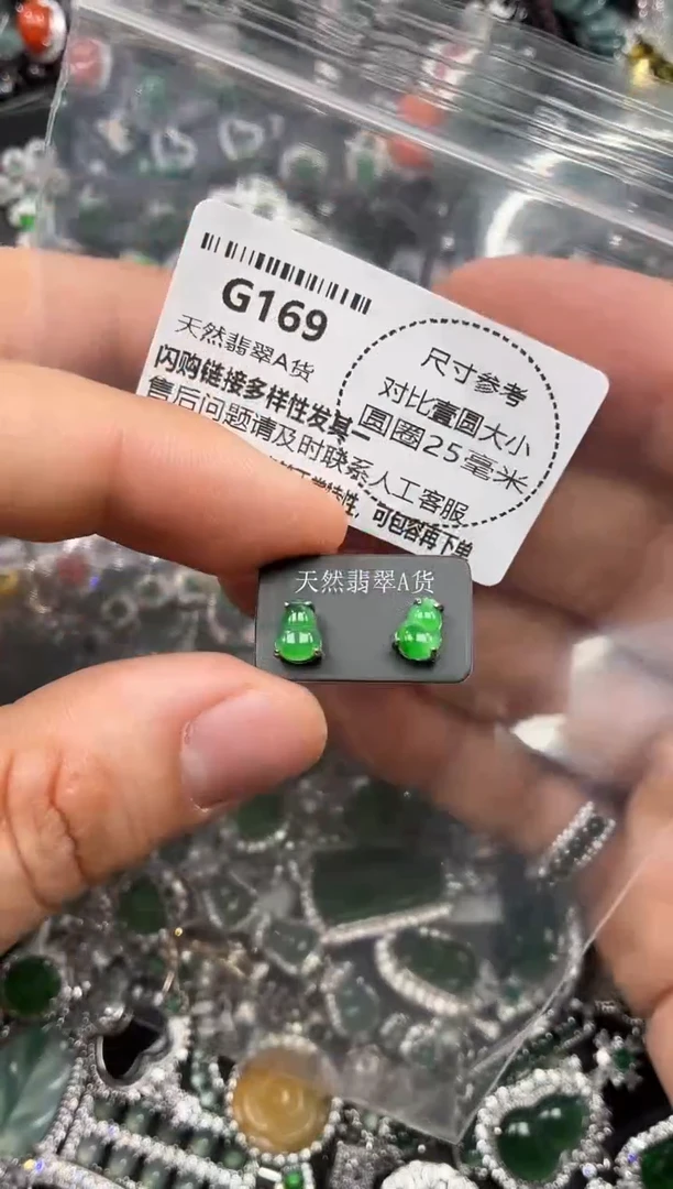 颈饰未镶嵌翡翠G169耳钉