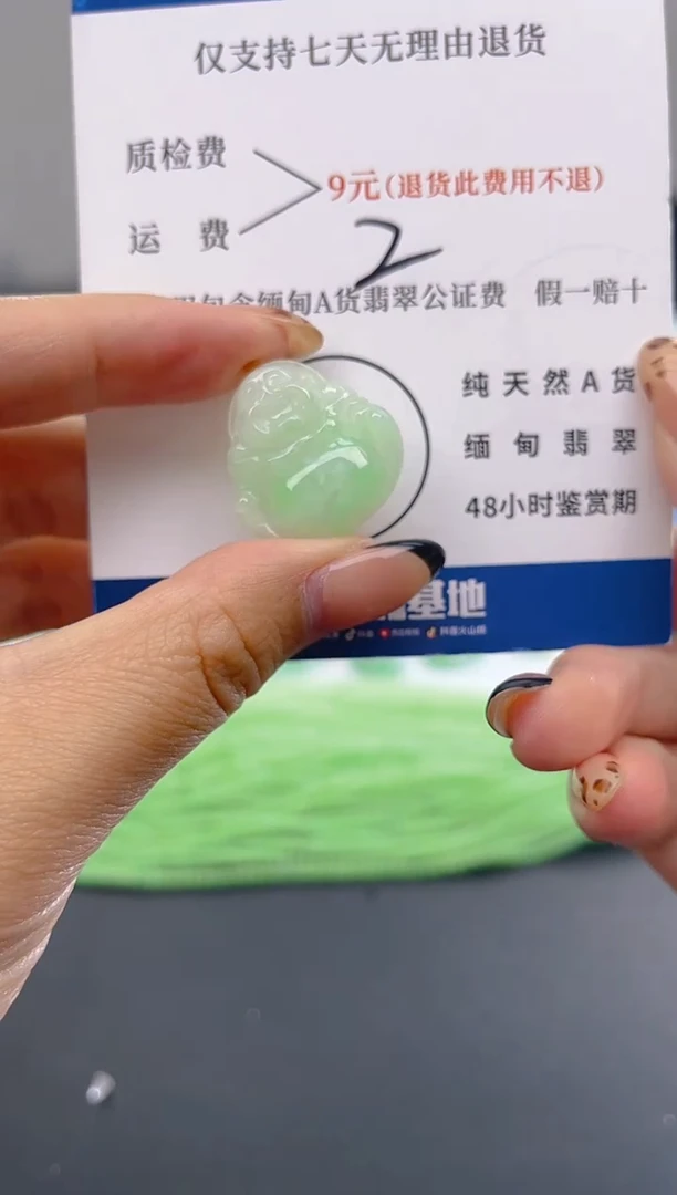 颈饰18K金镶嵌翡翠纯天然缅甸翡翠A货