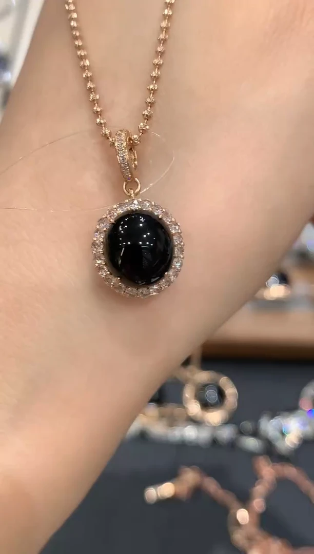 吊坠(不含链)18K金镶嵌翡翠q20