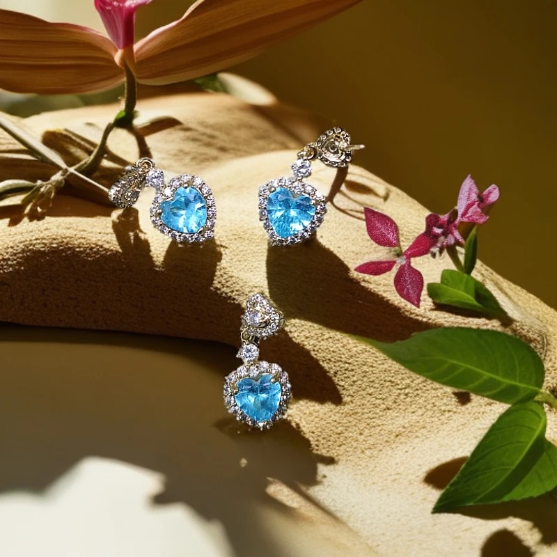 b蓝色耳钉吊坠多样性发货任意一件