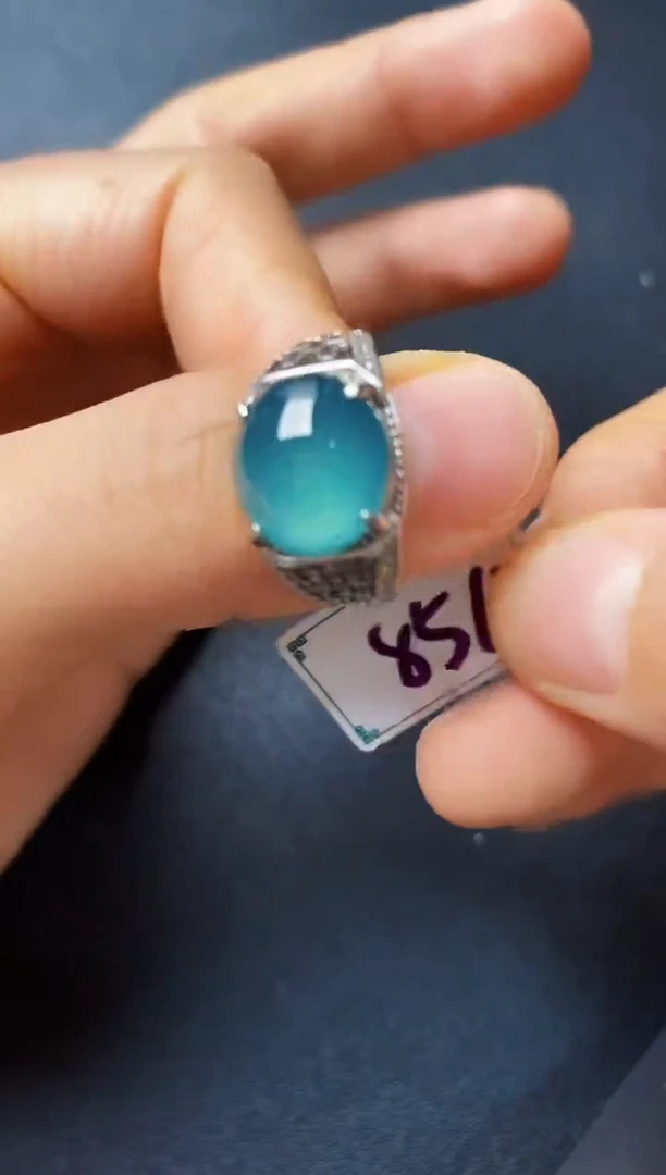 银S925镶嵌戒指翡翠22222222222