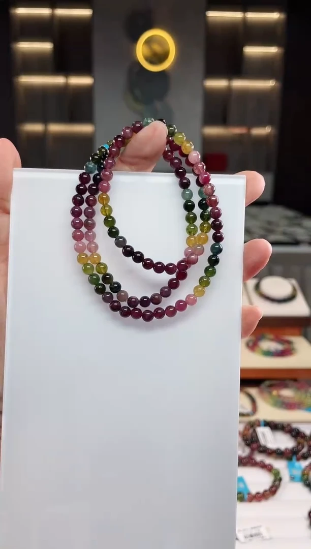 三圈手串未镶嵌碧玺（多样性发一条）Q