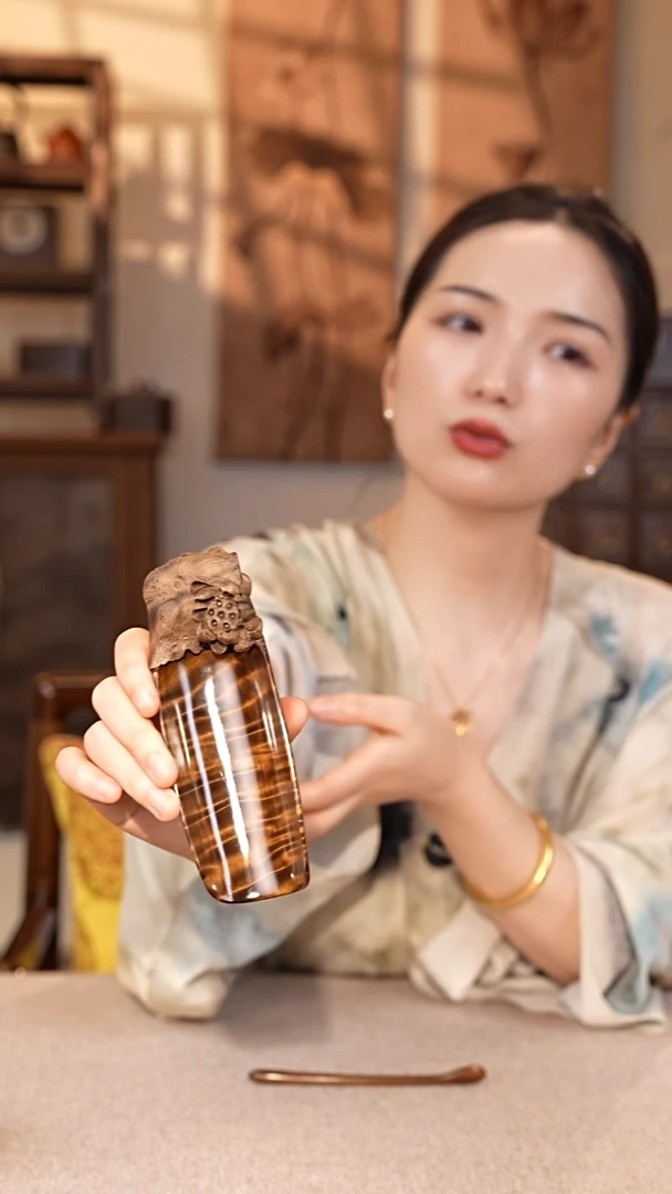 乌木类家具金丝楠阴沉木满纹茶则