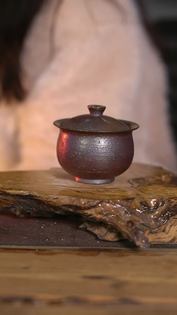 景德镇纯柴烧 福袋盖碗 23