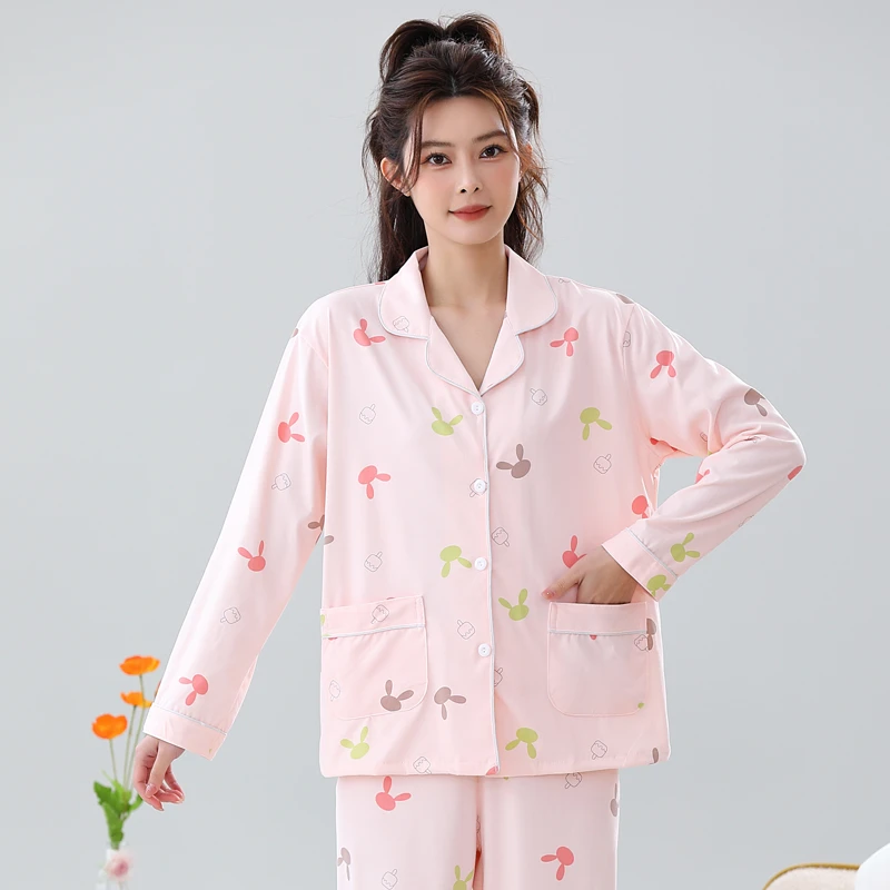 睡衣女2025年新款秋冬长袖休闲大码网红爆款女士可外穿家居服套装