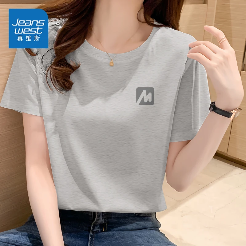 真维斯抗菌凉感t恤女2025新款夏季正肩显瘦圆领短袖女士速干上衣