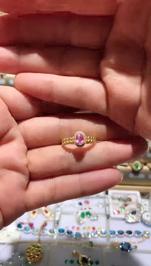 蓝宝石戒指银S925镶嵌1