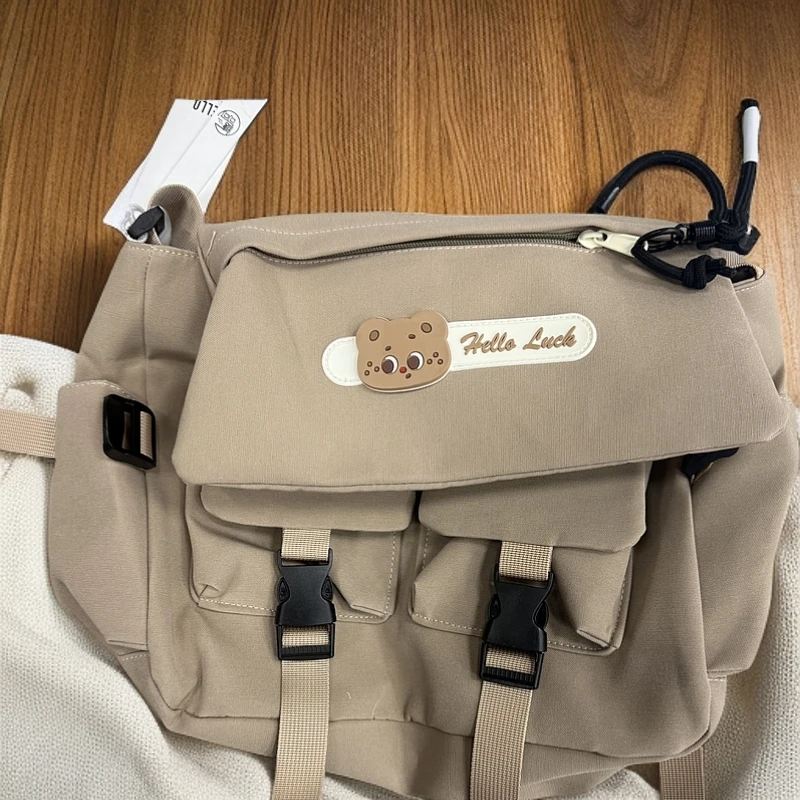 6128卡通斜挎书包1包2个学生用品日系时尚百搭休闲潮流学院简约