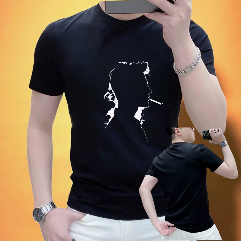 2025夏季潮男潮款个性短袖t恤男士时尚半袖休闲修身上衣百搭体恤