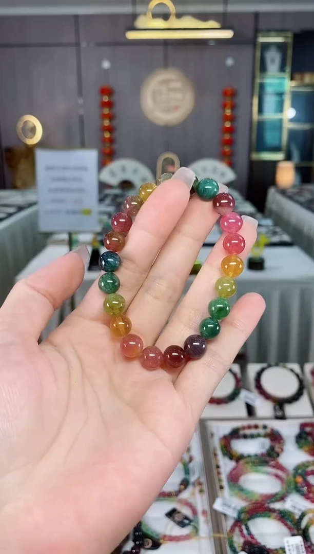 老矿碧玺单圈手串8mm+未镶嵌碧玺hon多样性发货一条