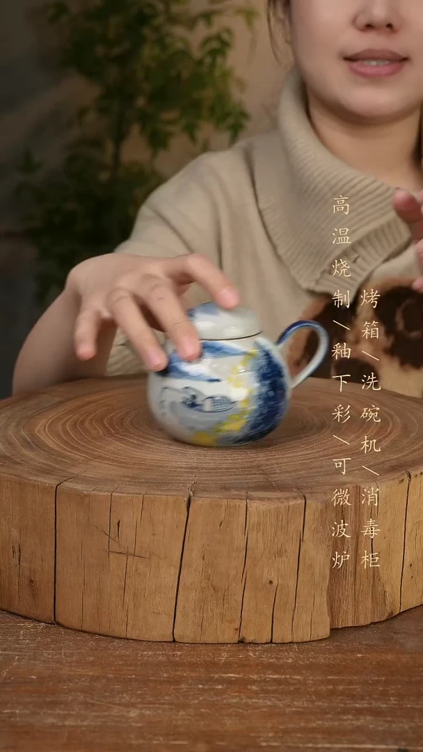 碗瓷景德镇手工手绘高温瓷釉下彩