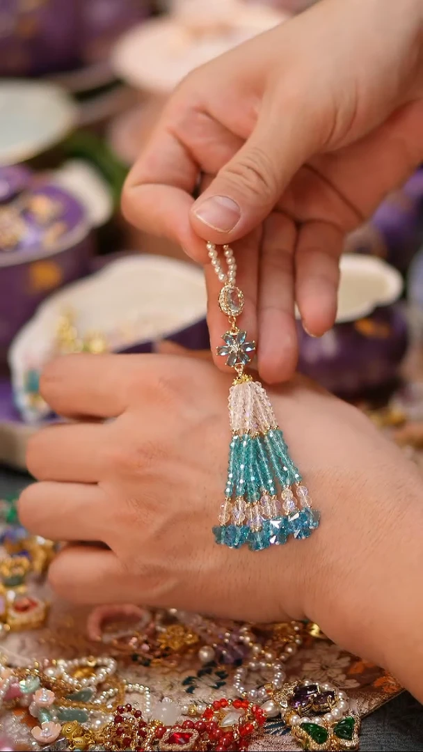 【闪购商品】摆件蓝色流苏蓝色流苏