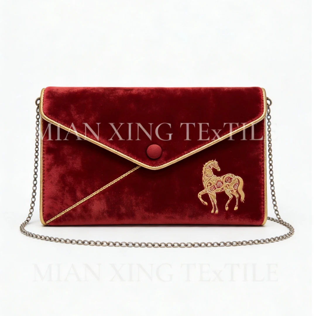 CK&WQ/2025秋冬新品 红色斜挎包链条包信封包宴会女士漆皮轻奢