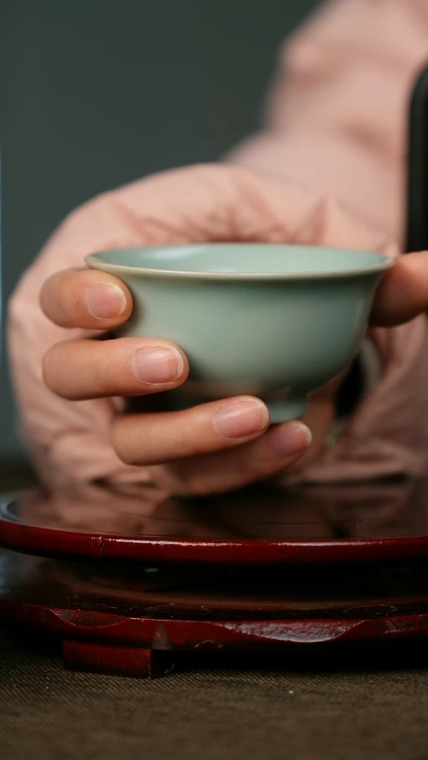 全品 压手杯 支钉烧 仿古釉