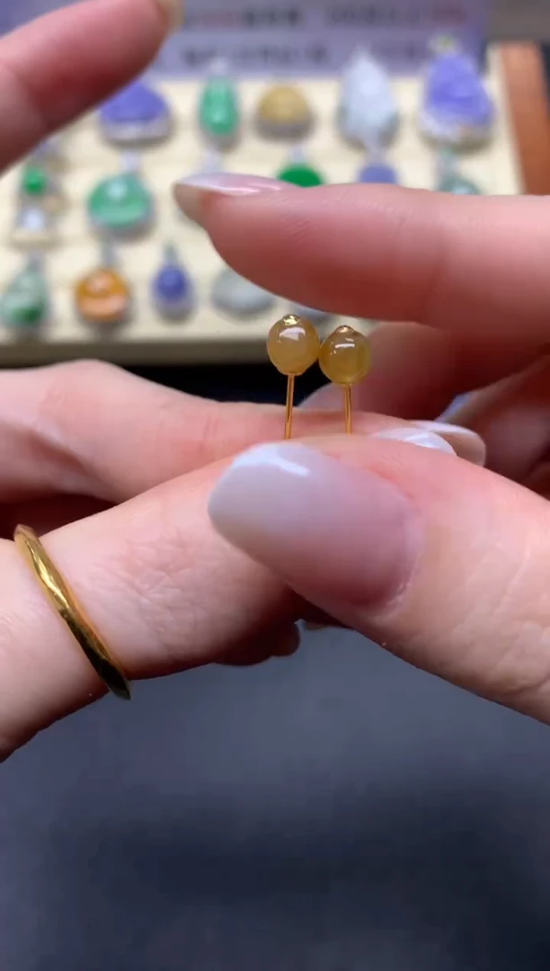 【闪购商品】翡翠耳饰18K金镶嵌多样性发其一|200+30