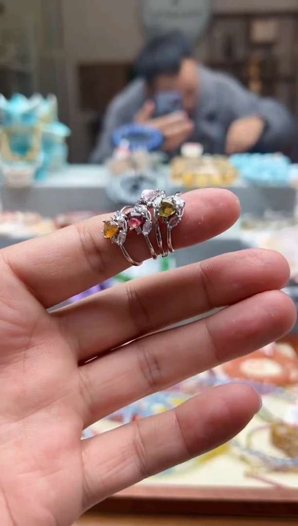 未镶嵌手链水晶碧玺戒指