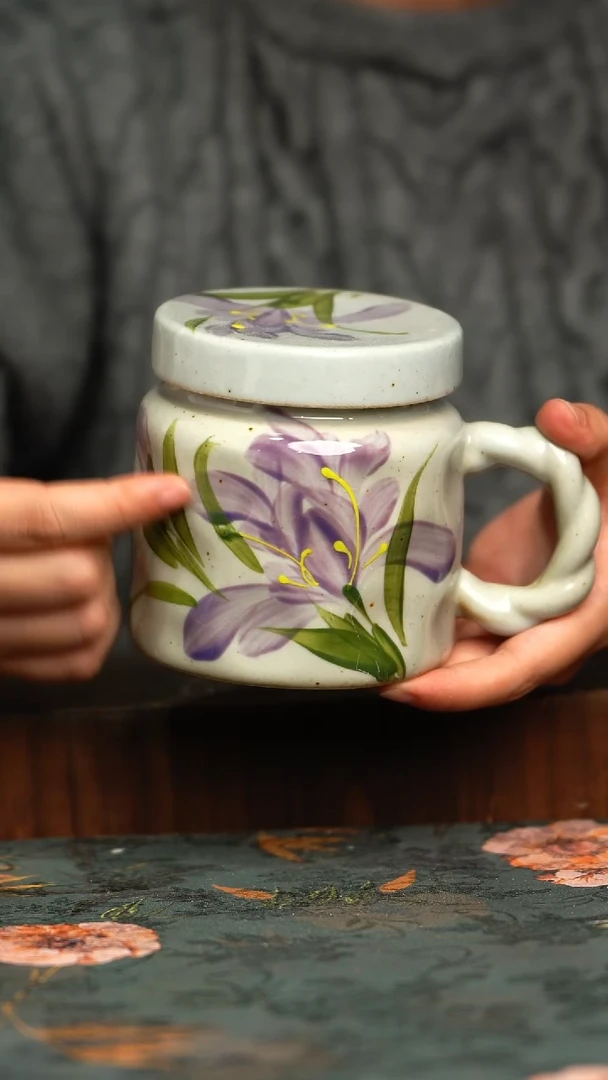 杯釉下彩手工手绘同款陶器